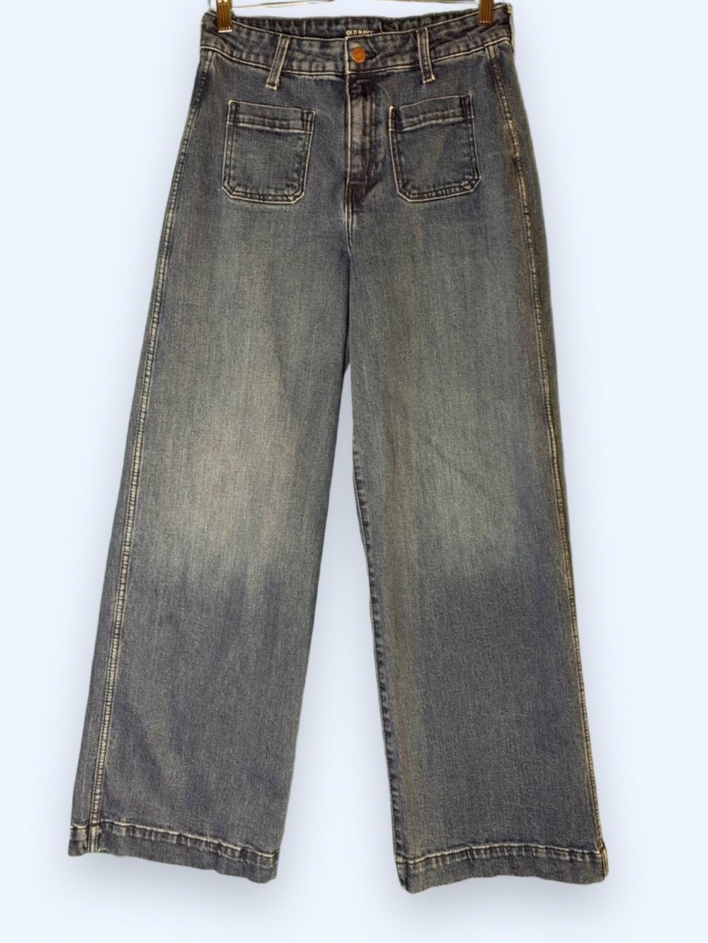 Old Navy Extra High Rise Wide Leg Jeans Size 8 Dark Wash 30”